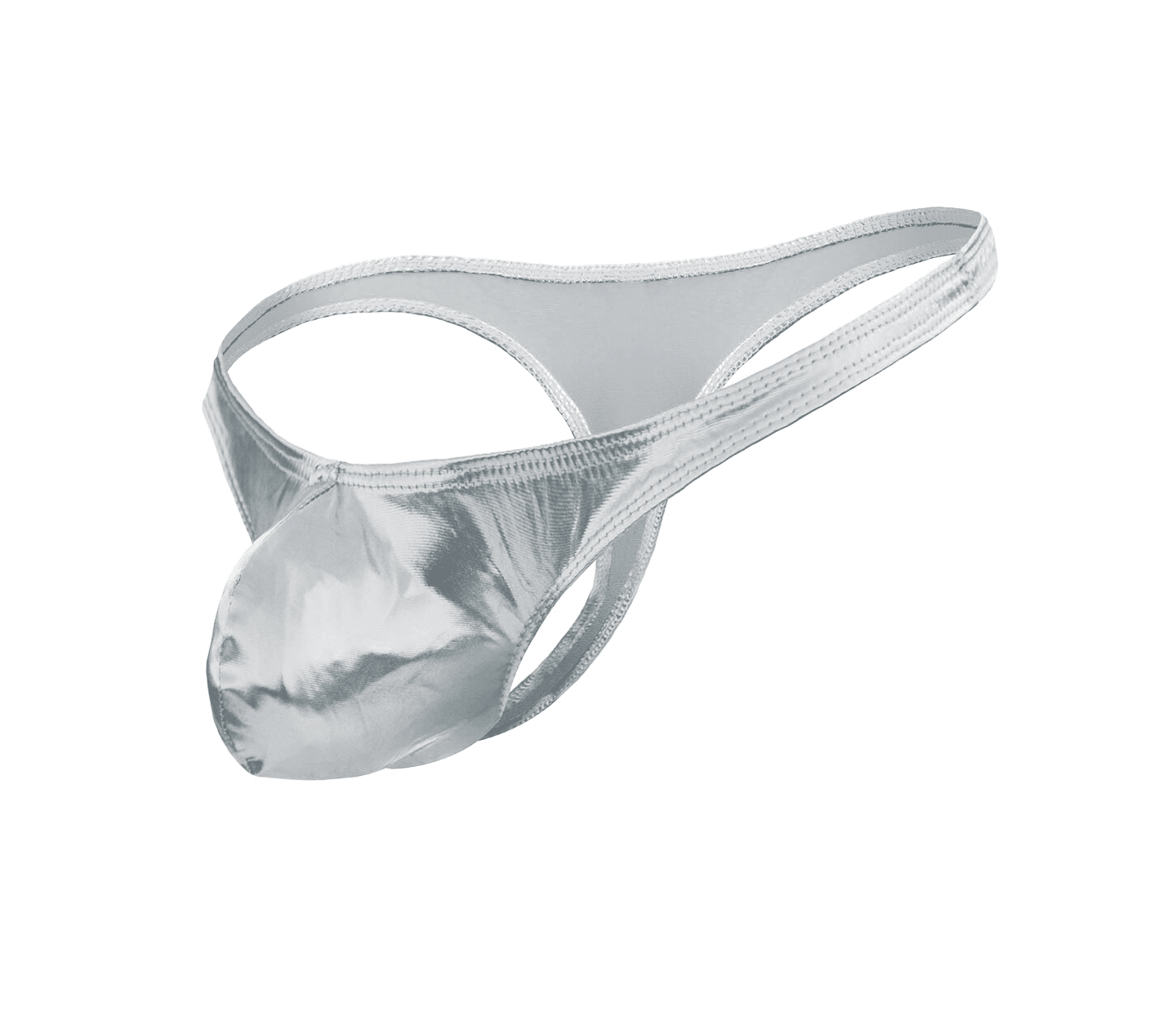 Love In Leather Mens Metallic G-string Underwear L/XL Silver Jocks and G-Strings