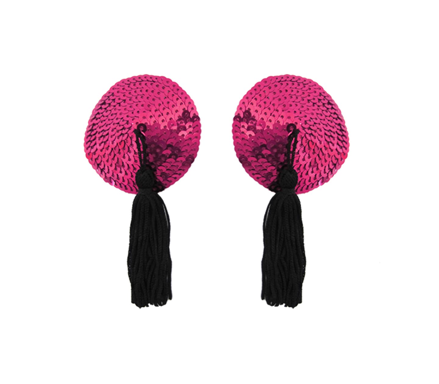 Love In Leather Round Sequen Sexy Nipple Tassels Hot Pink Breast and Nipple Toys