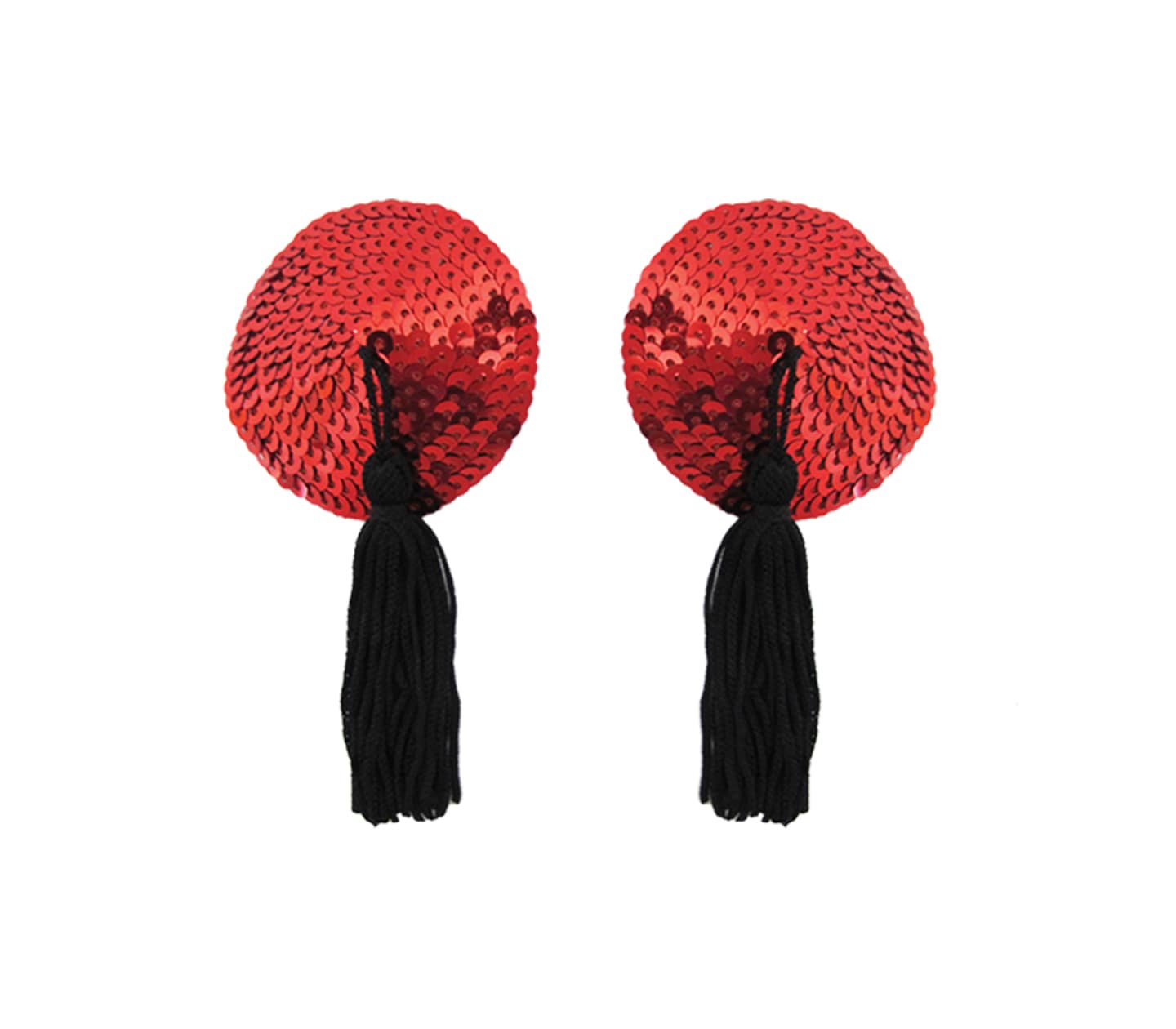 Love In Leather Round Sequin Nipple Tassels Red Breast and Nipple Toys