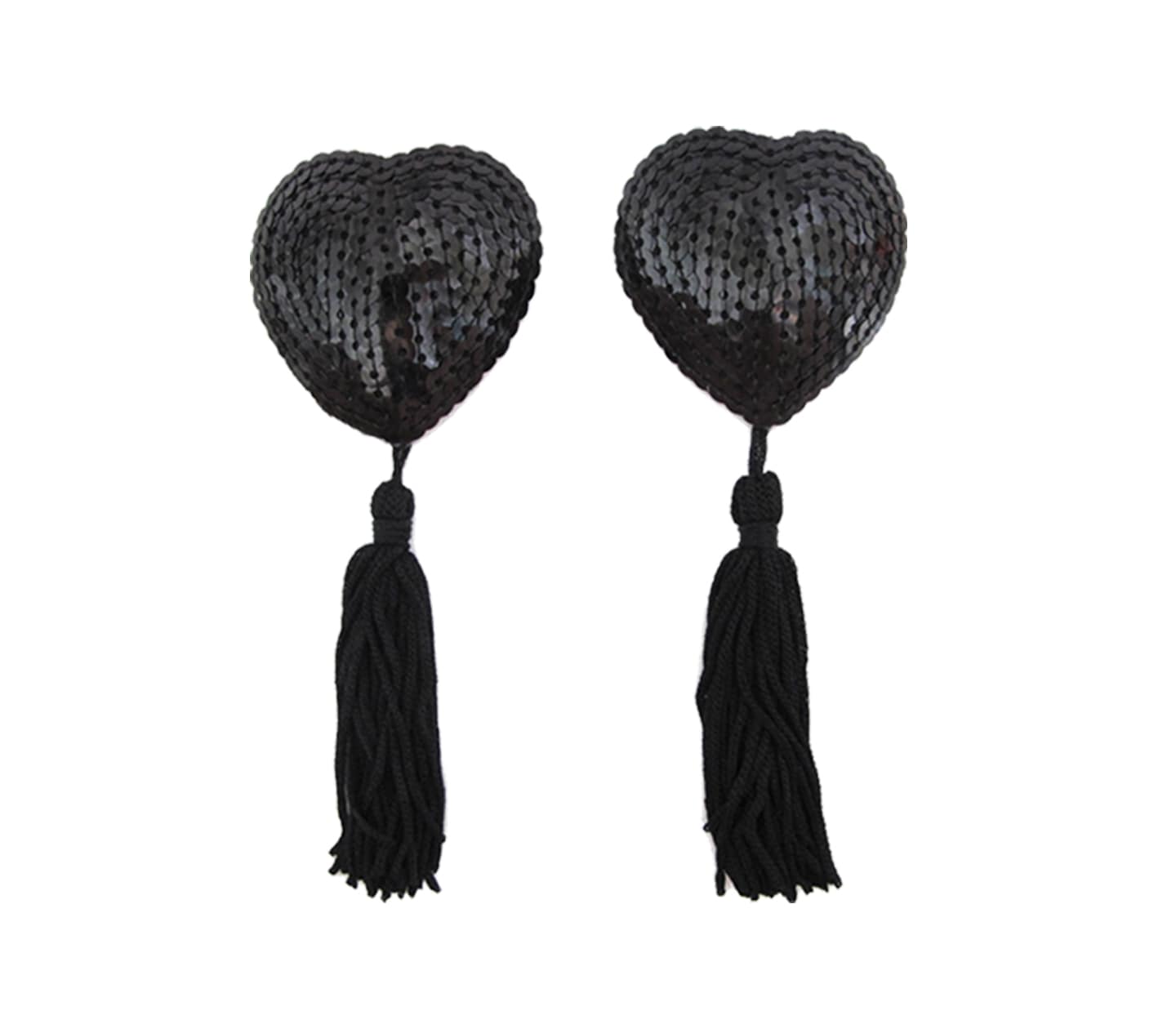 Love In Leather Heart Shape Nipple Tassels Black Breast and Nipple Toys