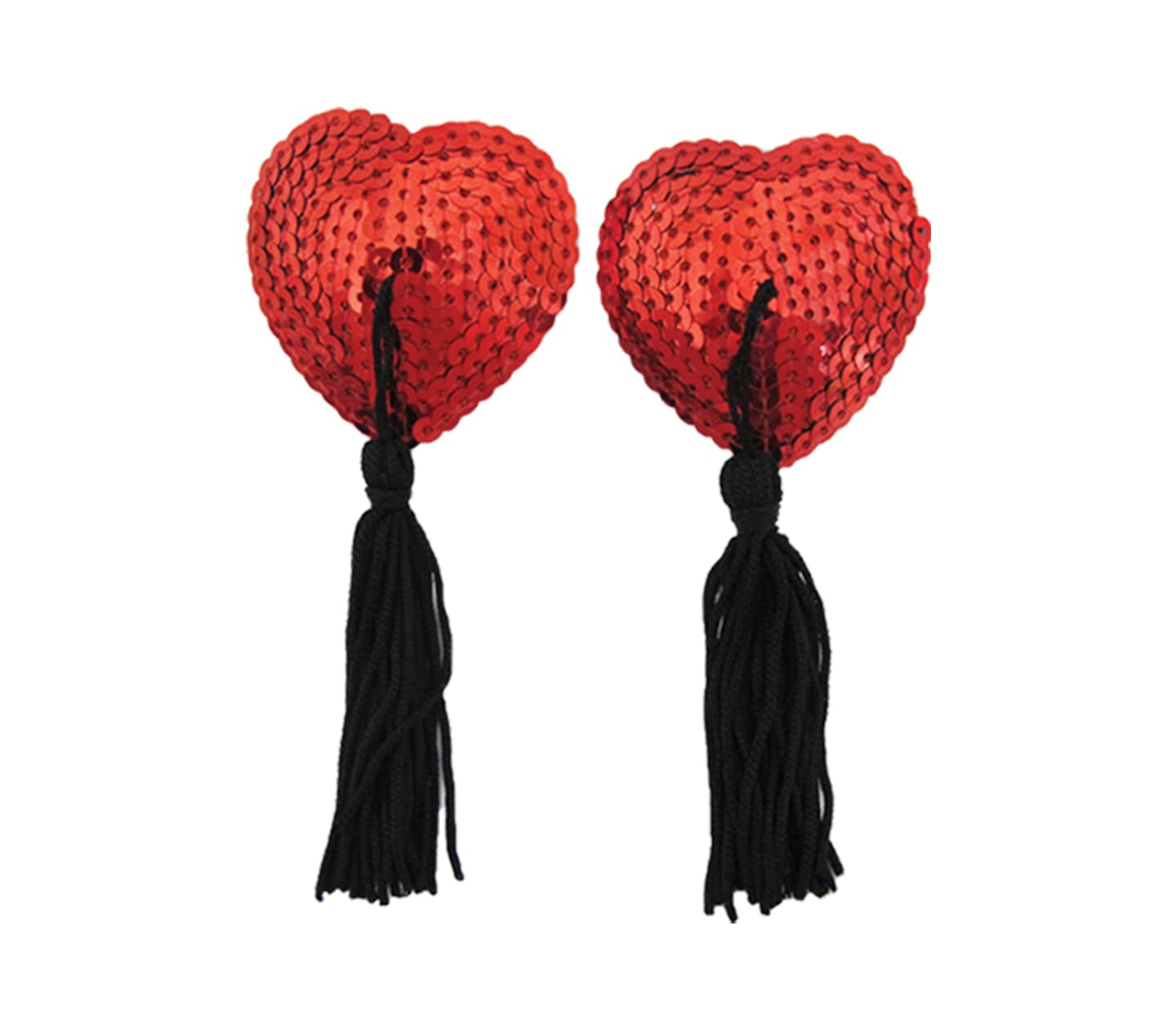 Love In Leather Heart Shape Nipple Tassels Red Breast and Nipple Toys