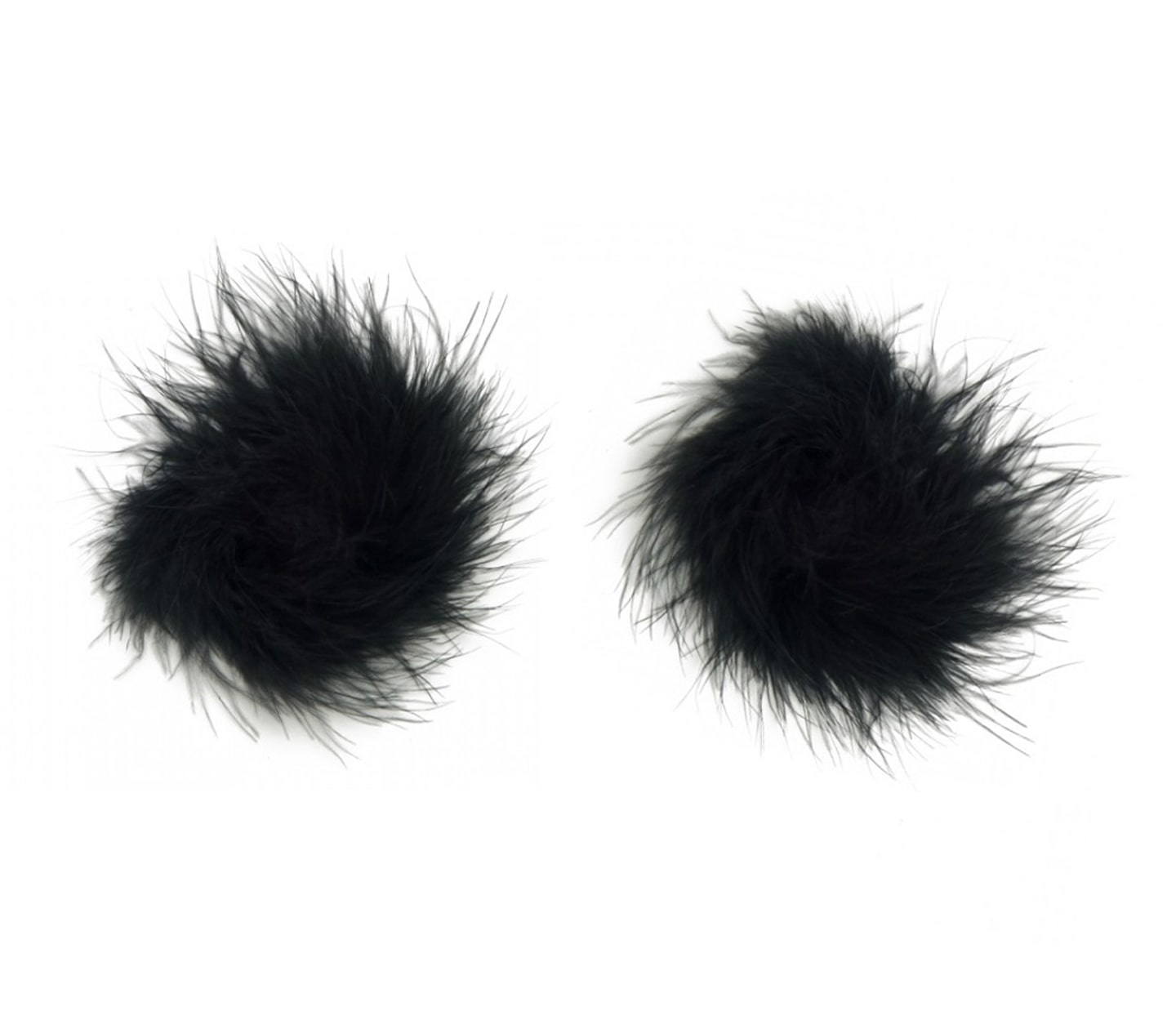 Love In Leather Marabou Fluff Nipple Pasties Black Breast and Nipple Toys