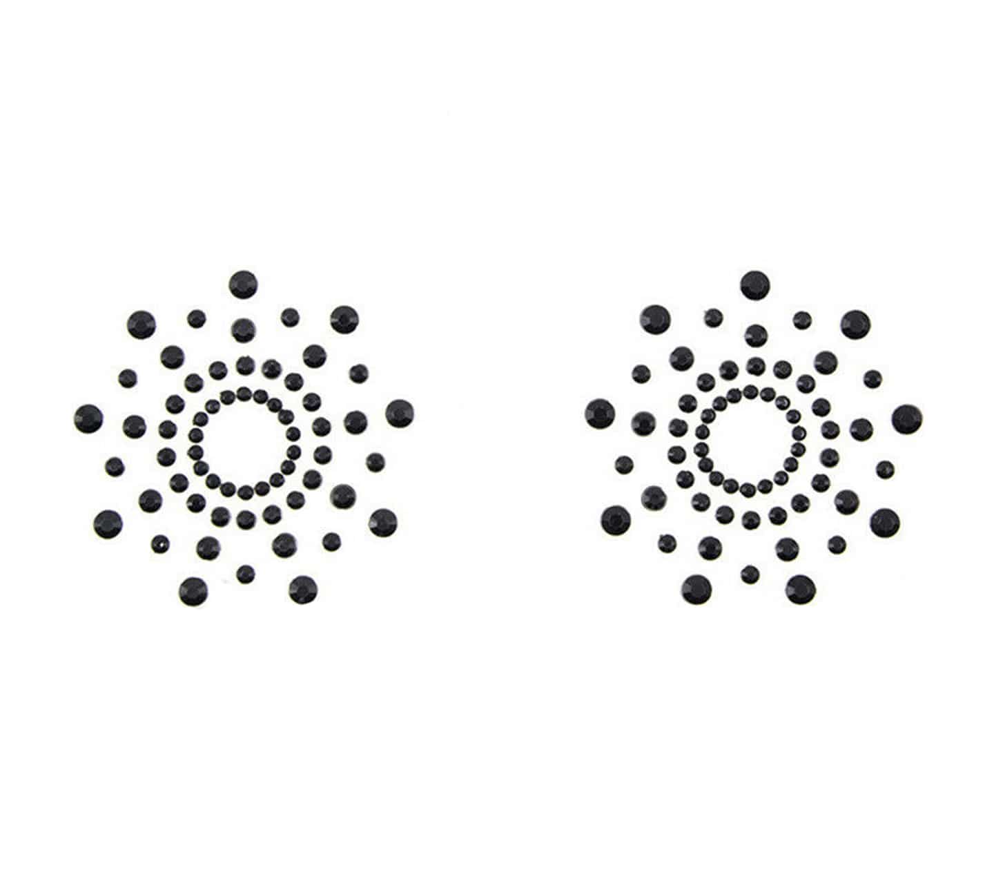 Love In Leather Rhinestone Tease Nipple Pasties Black Breast and Nipple Toys