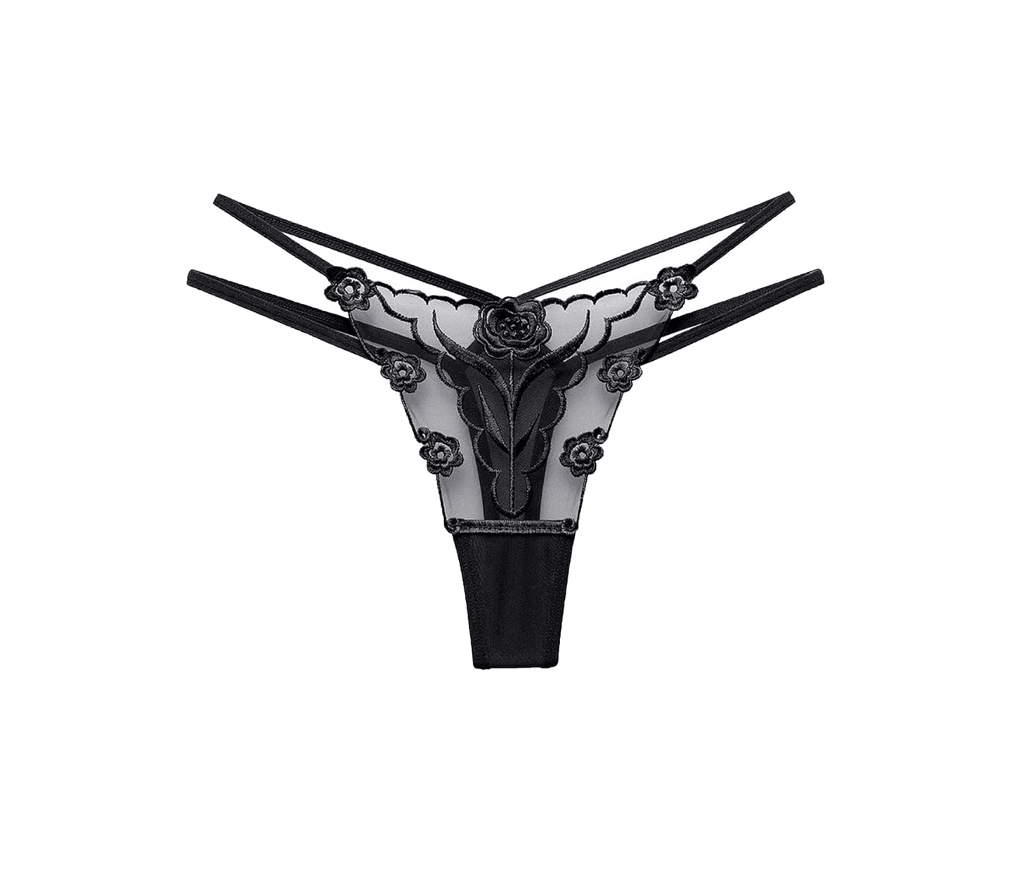 Love In Leather Womens Embroidered G-String Panties Black Small G-Strings, Panties and Shorts