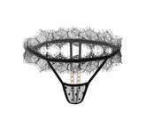 Love In Leather Sexy Crotchless Panties OS Black G-Strings, Panties and Shorts