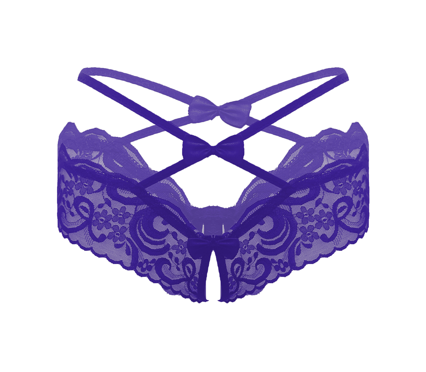 Love In Leather Womens Crotchless Panties OS Purple G-Strings, Panties and Shorts