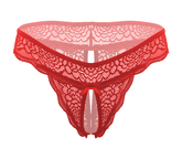 Love In Leather Sexy Crotchless Panties Red S M G-Strings, Panties and Shorts