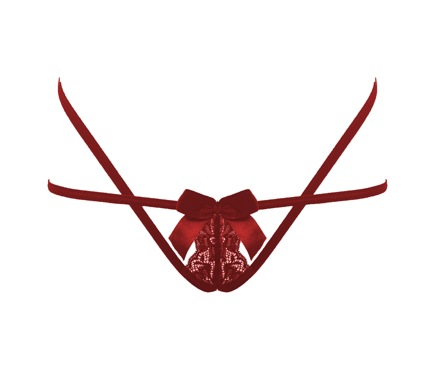 Love In Leather Crotchless Panties With Adjustable Slider OS G-Strings, Panties and Shorts