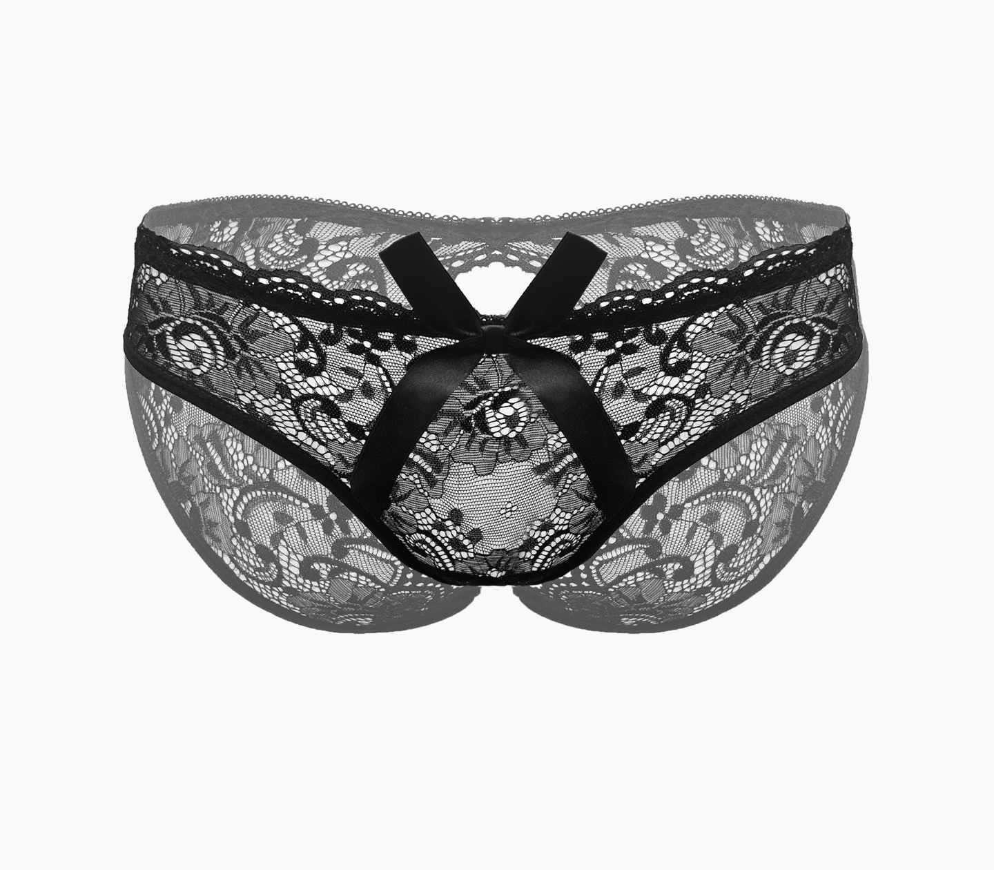 Love In Leather Sexy Crotchless Panties Black OS Default Title G-Strings, Panties and Shorts