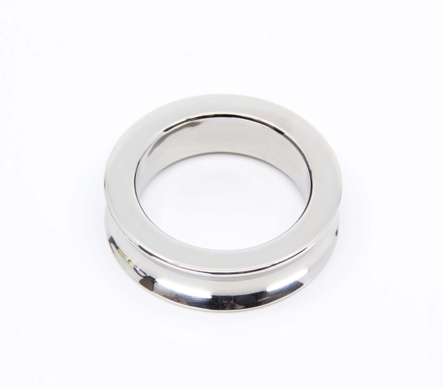 Love In Leather Premium Stainless Steel Fat Boy Ring Silver 45mm Steel Cock Rings