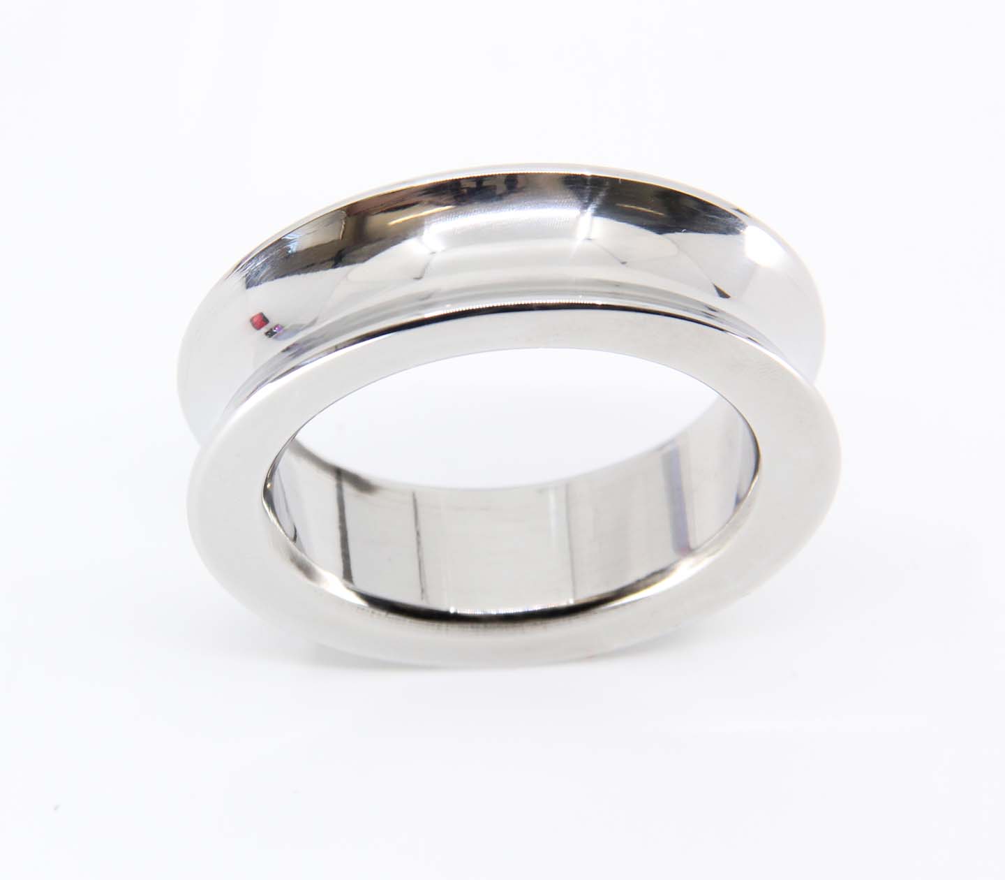 Love In Leather Premium Stainless Steel Fat Boy Ring Silver 50mm Steel Cock Rings