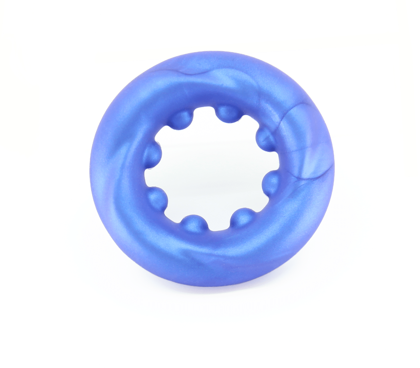 Love In Leather Mens Silicone Twisted O Ring Blue Stretchy Cock Rings