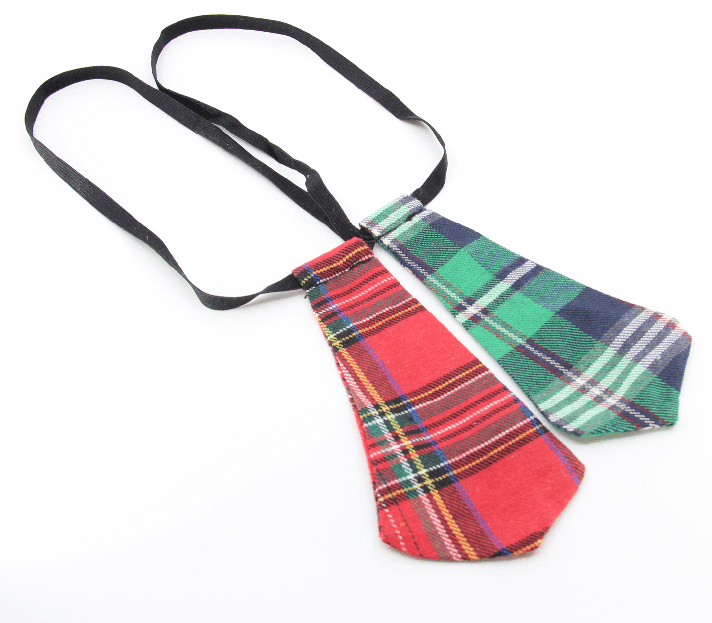 Love In Leather Tartan Print Tie With Elastic Neck Strap Green His Fetish