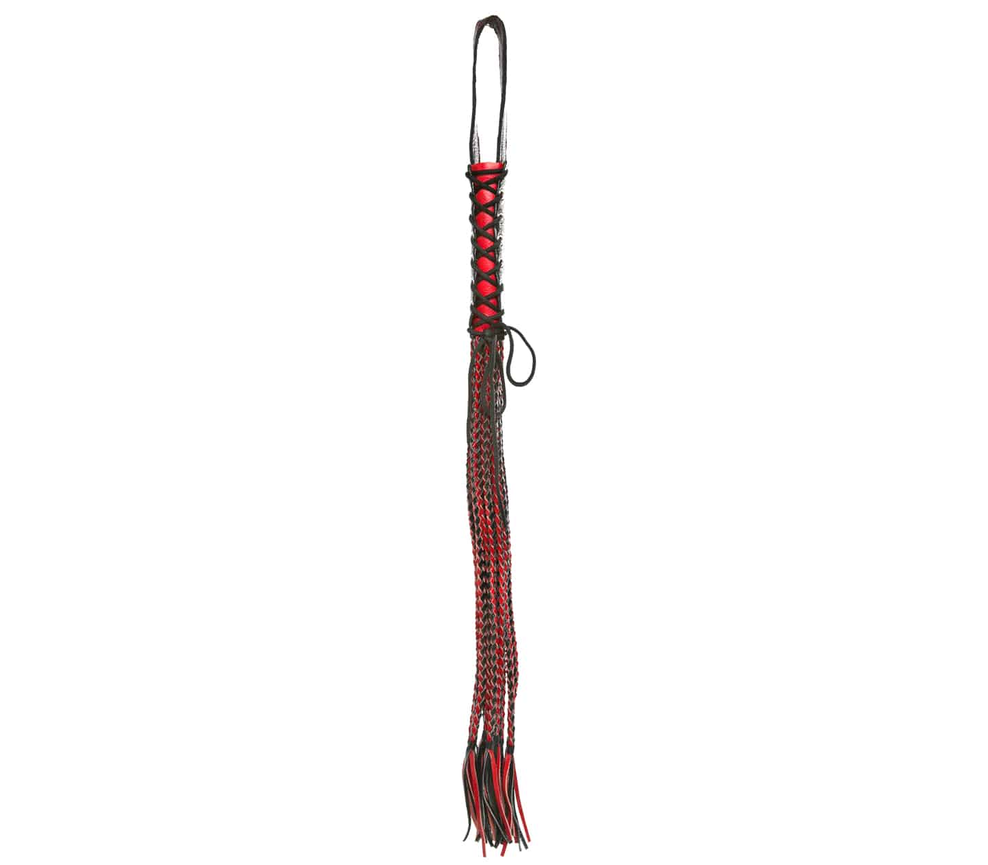 Love In Leather Long Flogger With Corseted Handle Whips And Crops