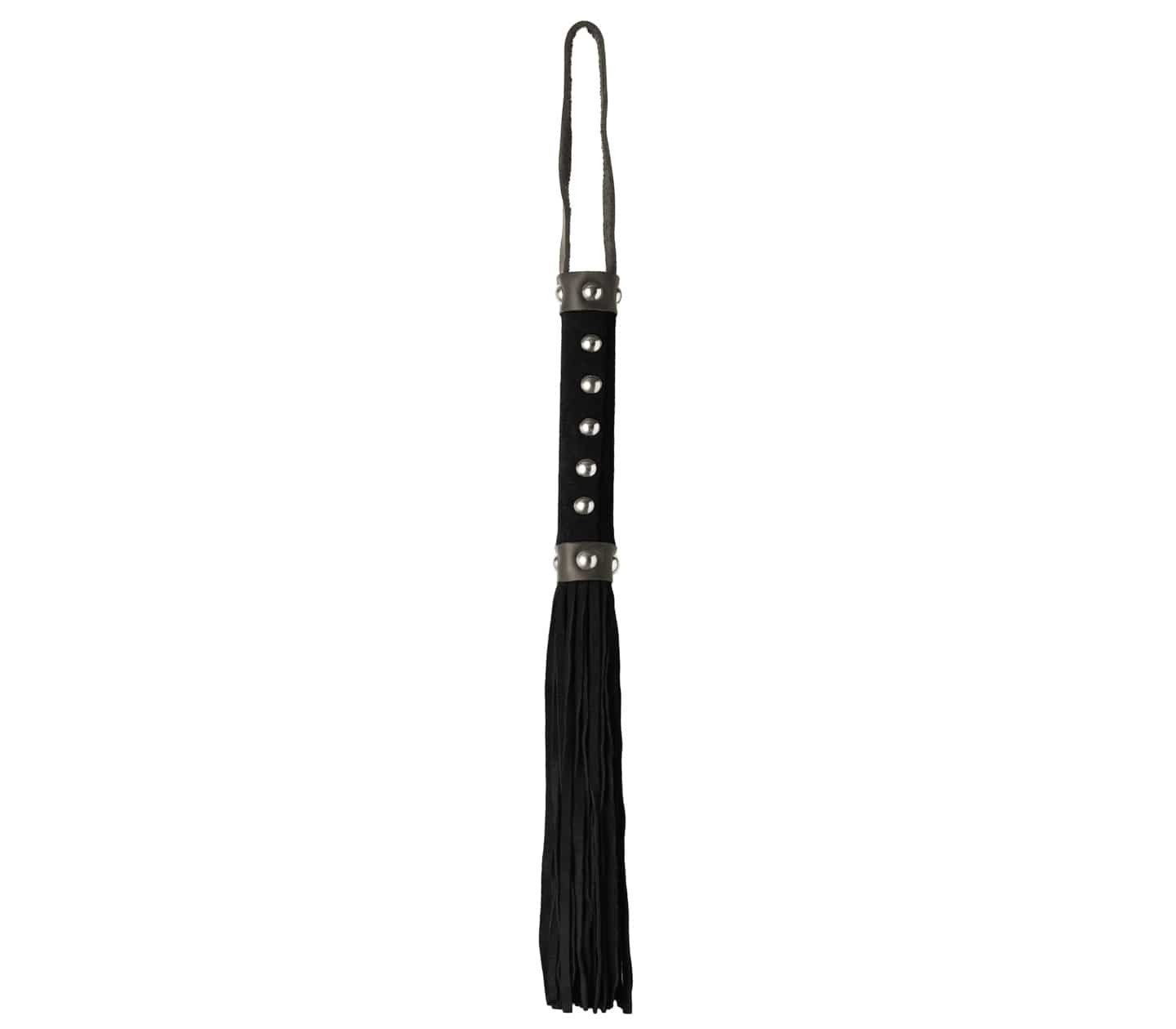Love In Leather Studded Suede BDSM Play Flogger Black Whips And Crops