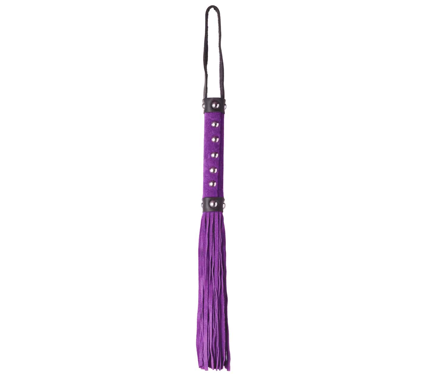 Love In Leather Studded Suede BDSM Play Flogger Purple Whips And Crops