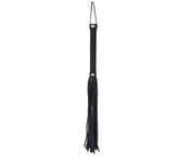 Love In Leather Satin Handle Flogger With Leather Tails Black Whips And Crops
