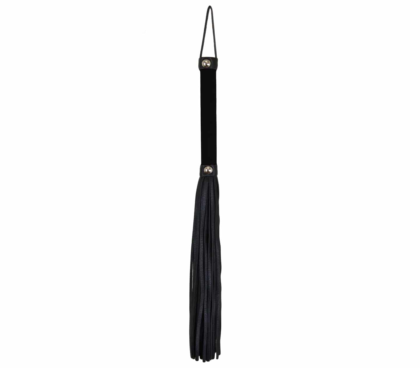 Love In Leather Soft Velveteen Handle BDSM Flogger Black Whips And Crops