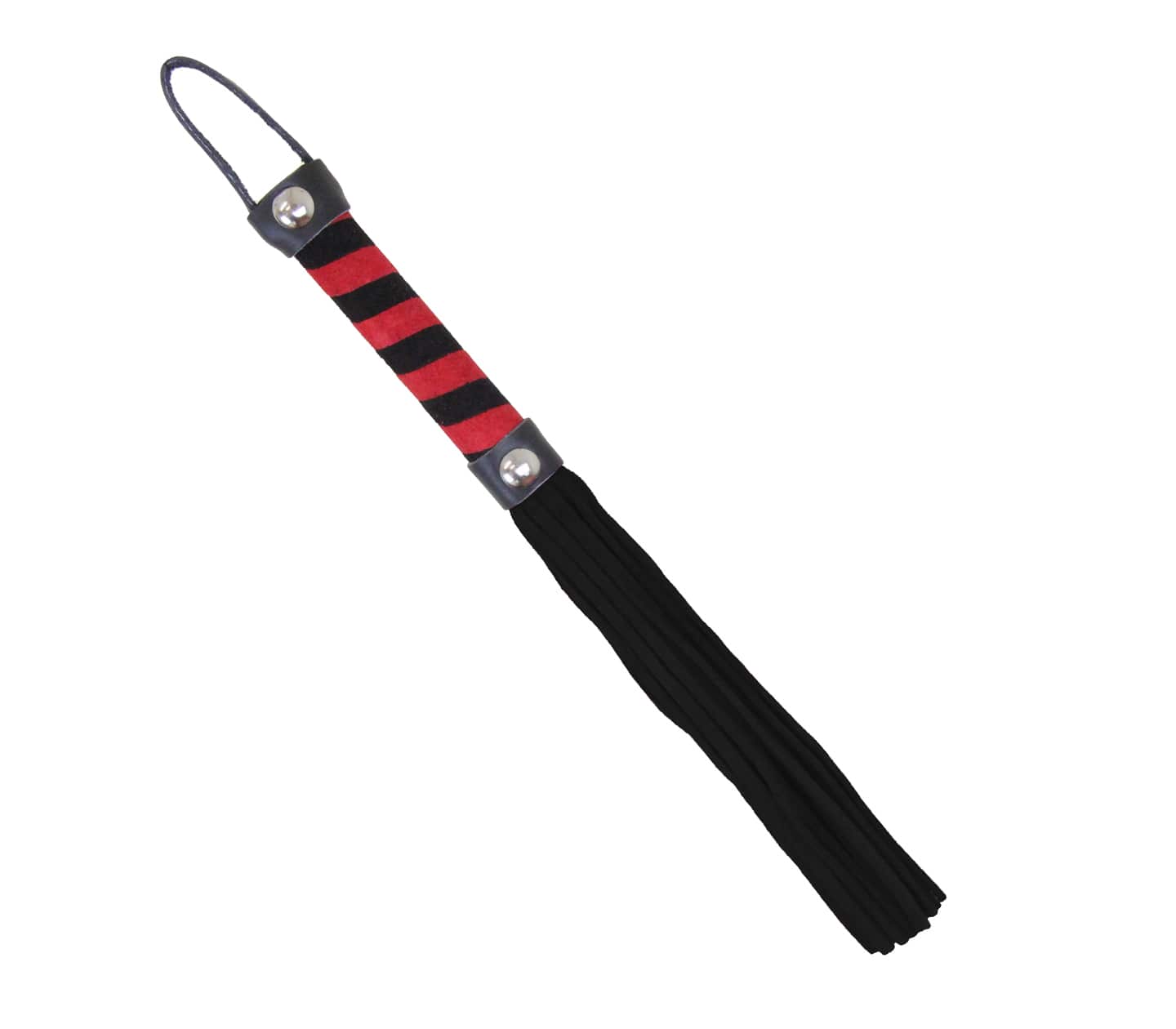 Love In Leather Candy Striped Willy Bondage Whip Black Red Whips And Crops