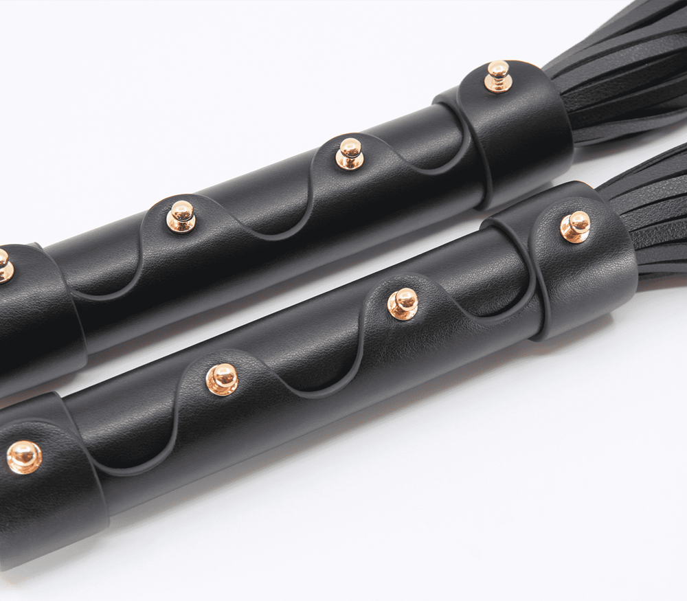 Love In Leather BDSM Flogger With Coloured Hardware Whips And Crops
