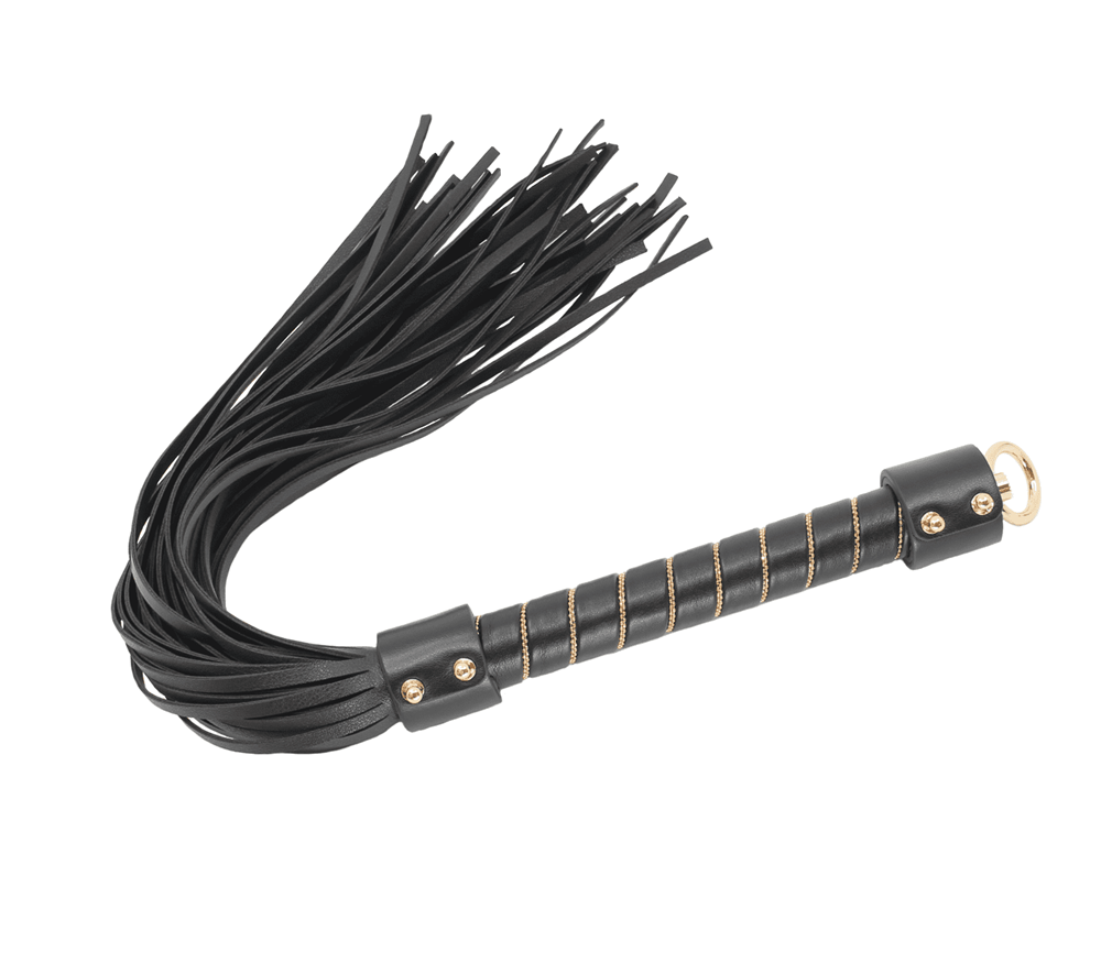Love In Leather BDSM Flogger with Chain Detail Gold Whips And Crops