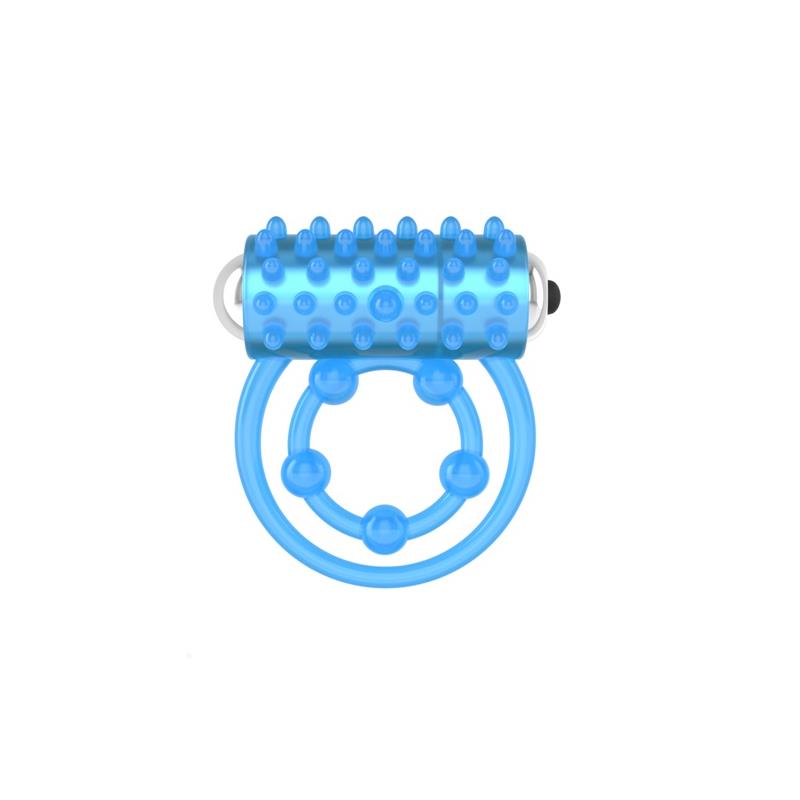 Lovetoy Lumino Play Vibrating Penis & Balls Ring Blue Vibrating Cock Rings