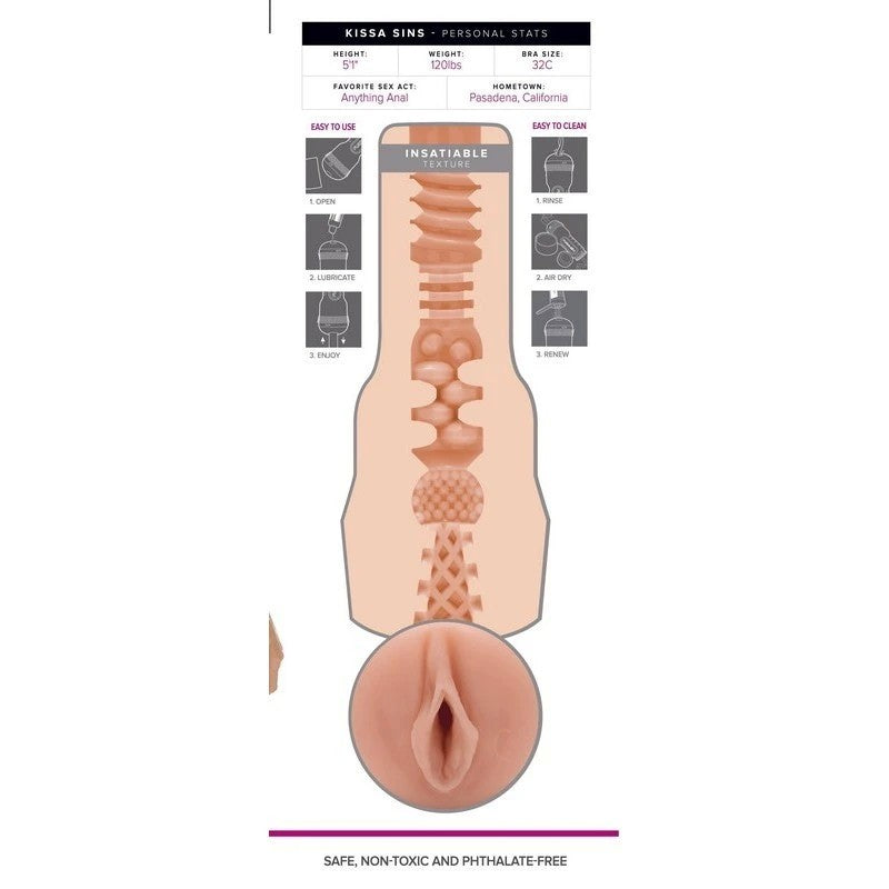 Fleshlight Girls® Kissa Sins Insatiable Mens Masturbator Fleshlight Male Masturbators