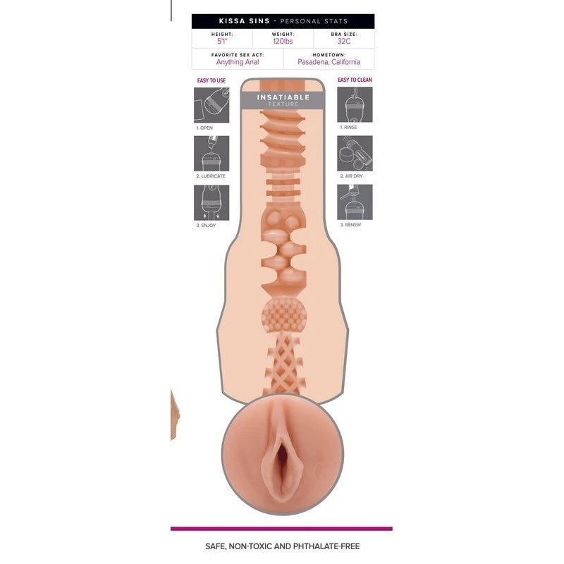 Fleshlight Girls® Kissa Sins Insatiable Mens Masturbator Fleshlight Male Masturbators
