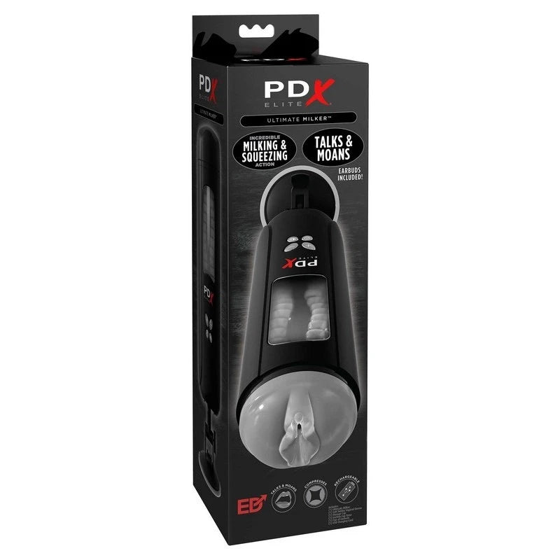 PDX Elite Ultimate Milker Vibrating Male Masturbator Masturbators and Strokers