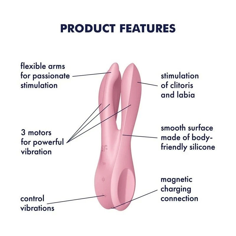 Satisfyer Threesome 1 Layon Multi Functions Clitoral Vibrator Masturbators and Strokers