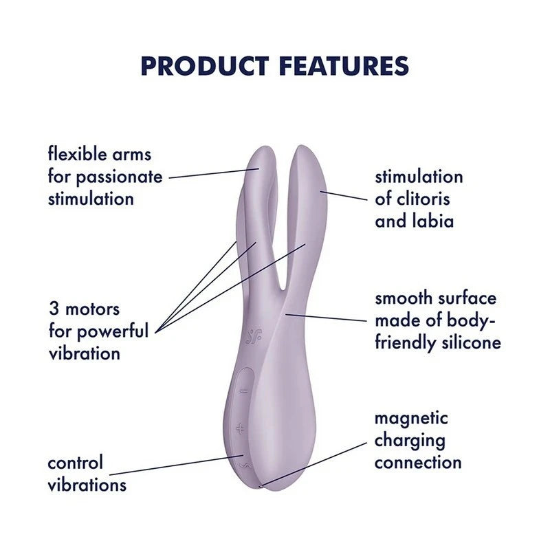 Satisfyer Threesome 2 Layon 12 Functions Clitoral Massager Masturbators and Strokers