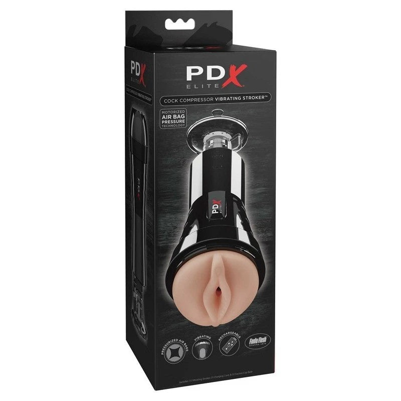 PDX Elite Cock Compressor Vibrating Male Stroker Masturbators and Strokers