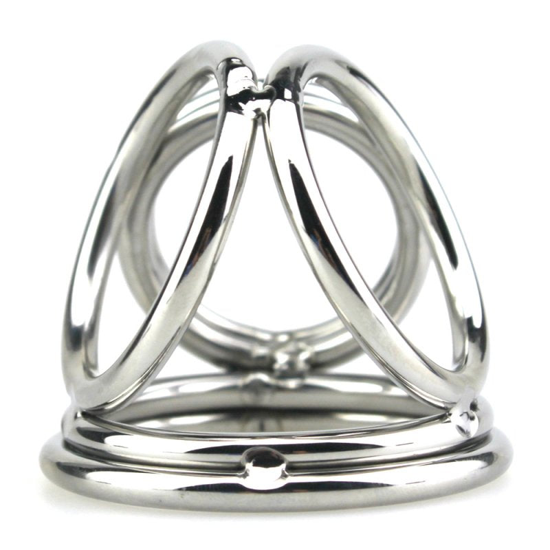 BDStyle Stainless Steel Quad 4 Ring Cock and Ball Cage Steel Cock Rings