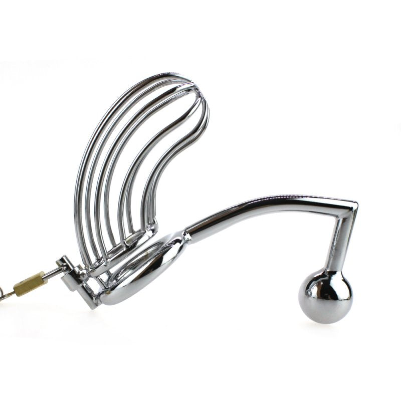 Hell's Couture The Bird Cage Male Chastity Device With Anal Intruder Male Chastity