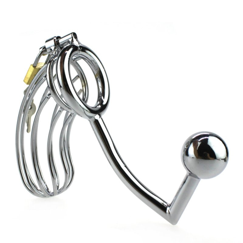 Hell's Couture The Bird Cage Male Chastity Device With Anal Intruder Male Chastity
