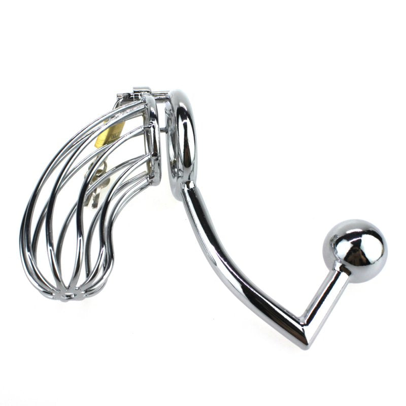 Hell's Couture The Bird Cage Male Chastity Device With Anal Intruder Male Chastity