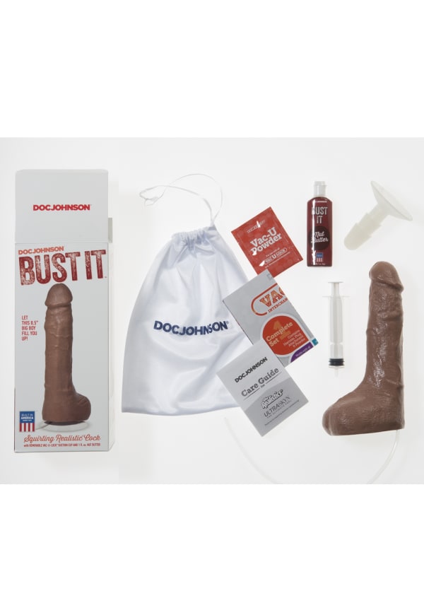 Doc Johnson Bust It 8.5 Inch Squirting Realistic Cock Flesh Realistic Dildos