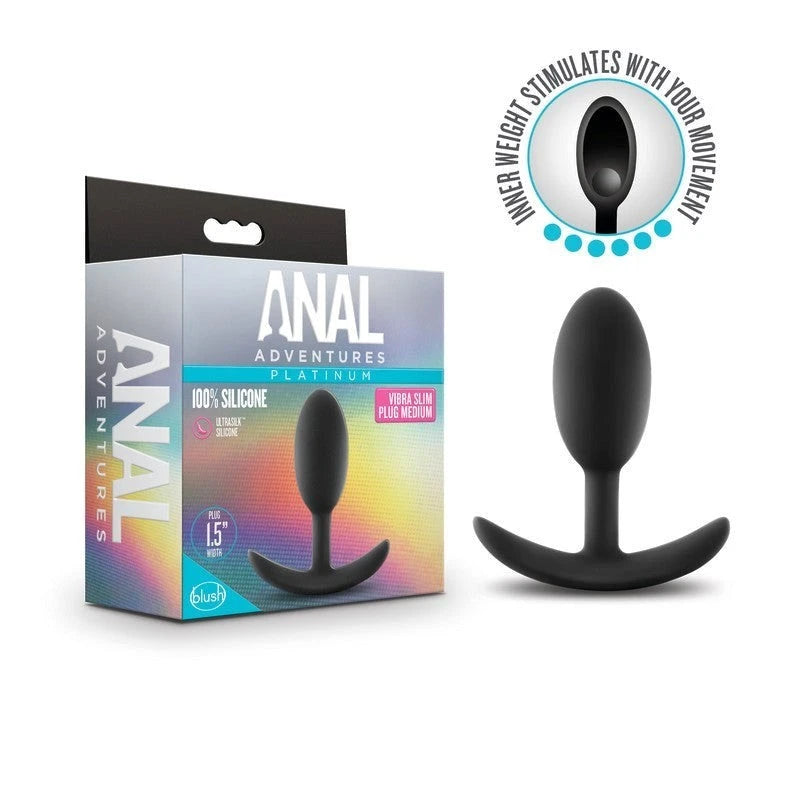 Anal Adventures Platinum Vibra Slim Plug Butt Plugs