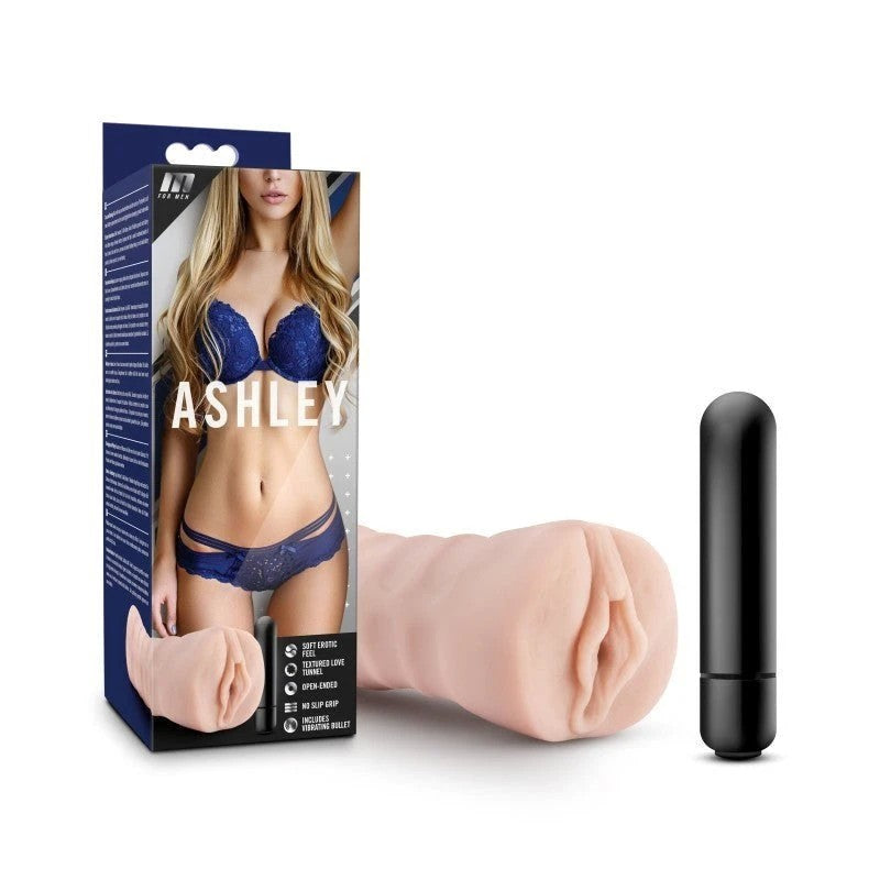 Lifelike Ribbed Vibrating Masturbator - M For Men Ashley Masturbators and Strokers