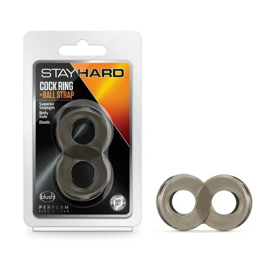 Blush Novelties Stay Hard Cock Ring and Ball Strap - Upgraded Intimacy - Ball and Cock Toys