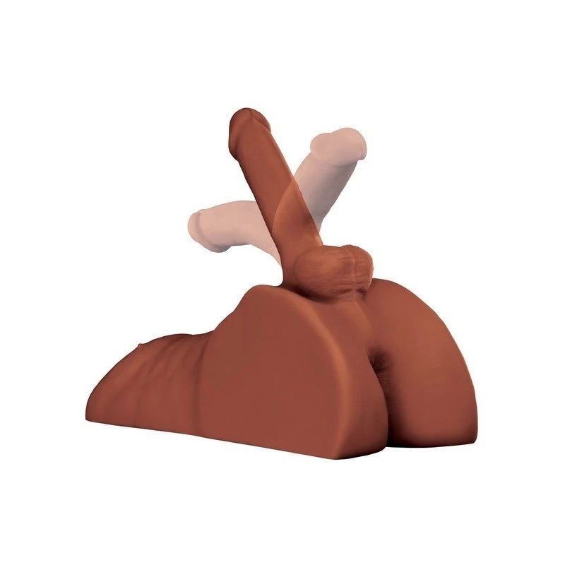 PDX Plus Perfect Ride Dildo And Male Masturbator Brown Masturbators and Strokers