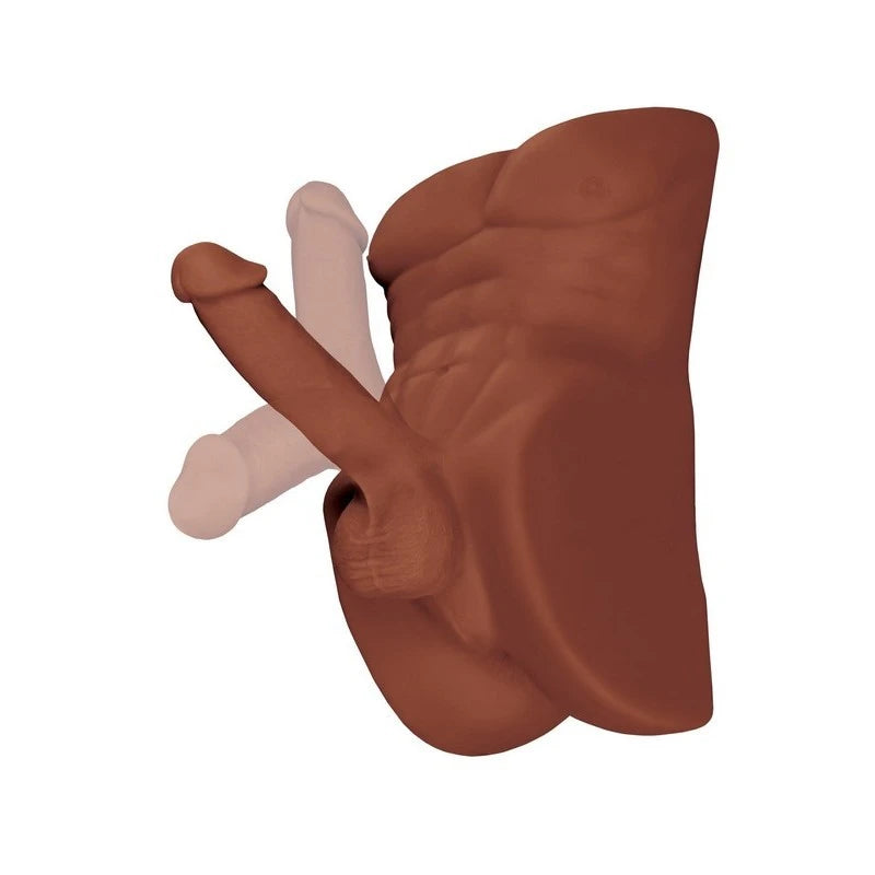 PDX Plus Perfect Ride Dildo And Male Masturbator Brown Masturbators and Strokers