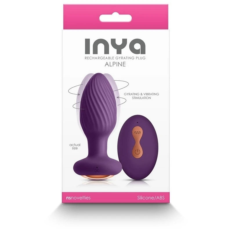 NS Novelties INYA Alpine Rechargeable Gyrating Butt Plug Purple Butt Plugs