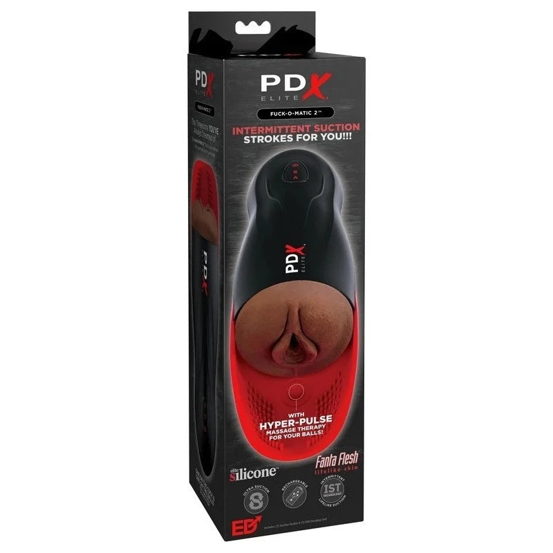 PDX Fuck O Matic 2 With Pulsation Male Masturbator Brown Masturbators and Strokers