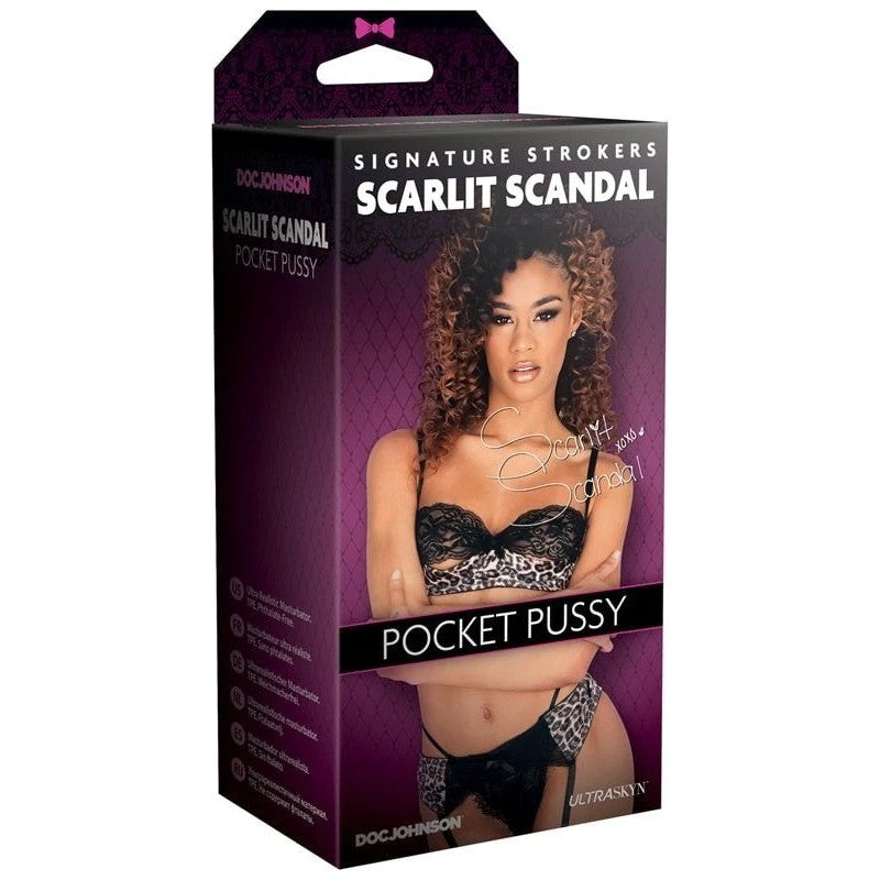 Doc Johnson Main Squeeze Signature Strokers Scarlit Scandal Ultraskyn Pocket Pussy Caramel Masturbators and Strokers