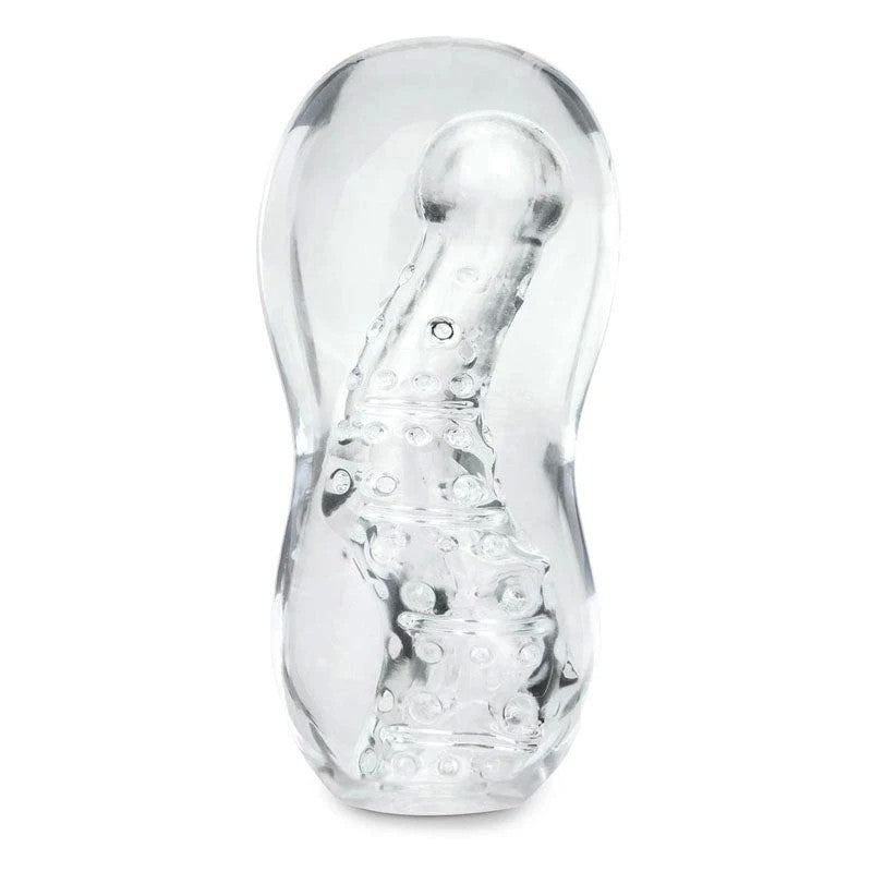 Zolo Gripz Wavy Squeezable Clear Flexible & Stretchy Stroker Masturbator Masturbators and Strokers