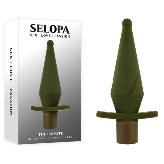 Selopa THE PRIVATE USB Rechargeable Vibrating Butt Plug Green - Butt Plugs