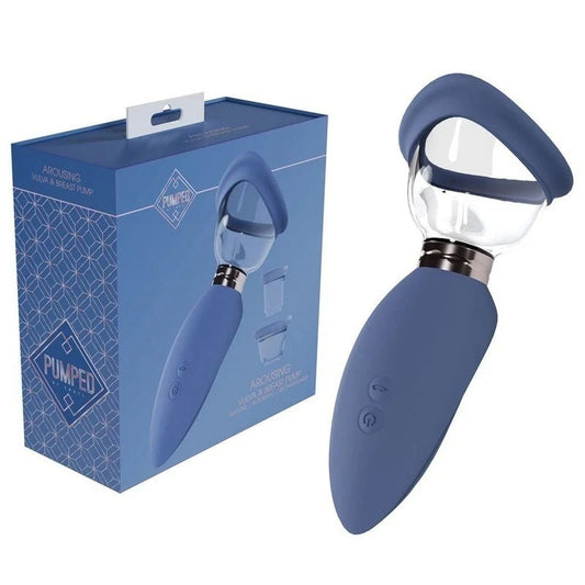 Shots Toys PUMPED Arousing Auto USB Rechargeable Ladies Pump Blue - Pussy And Clit Toys