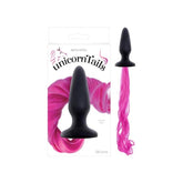NS Novelties Unicorn Tails Black Butt Plug with Pink Pony Tail Butt Plugs