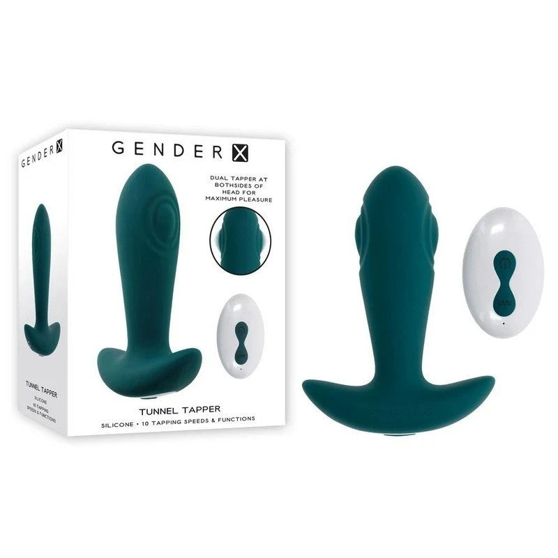 Gender X TUNNEL TAPPER Tapping Anal Plug with Wireless Remote Grey Butt Plugs